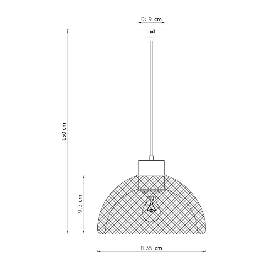 Globo 15393 - Ljuskrona med snöre VITIANO 1xE27/60W/230V