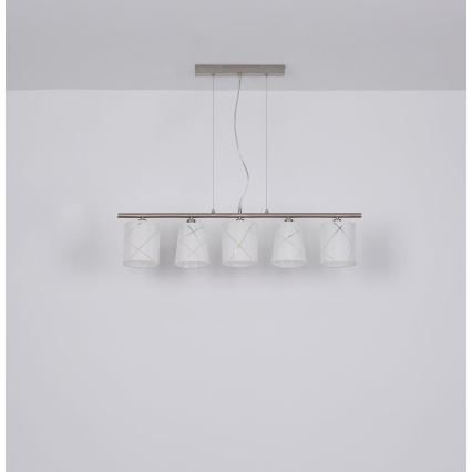 Globo - Ljuskrona med textilsladd 5xE14/25W/230V
