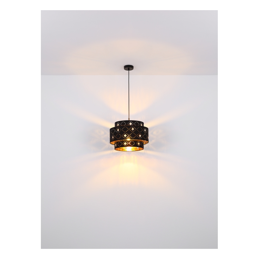 Globo 15448H1 - Ljuskrona med textilsladd ABBEY 1xE27/60W/230V