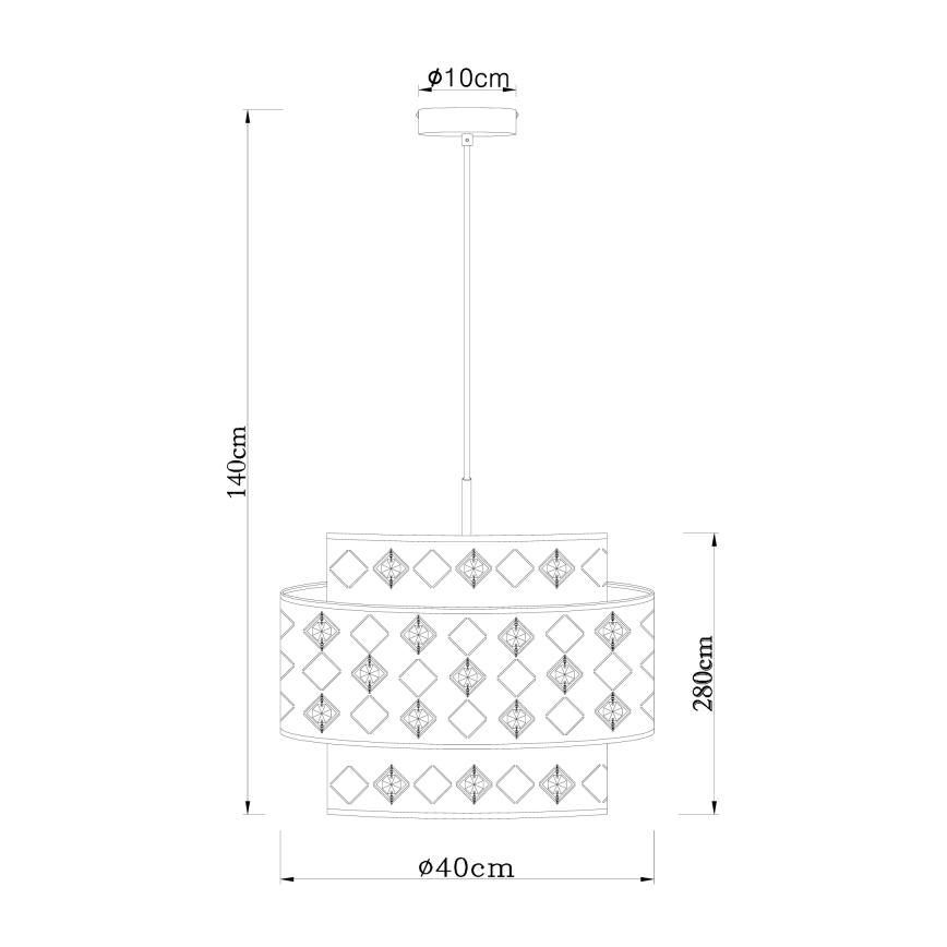 Globo 15448H1 - Ljuskrona med textilsladd ABBEY 1xE27/60W/230V