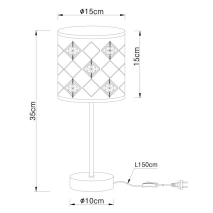 Globo 15448T - Bordslampa ABBEY 1xE14/40W/230V