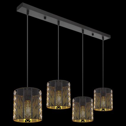 Globo - Taklampa 4xE27/60W/230V guld/svart