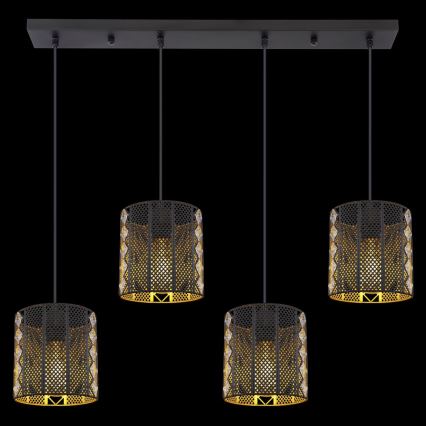Globo - Taklampa 4xE27/60W/230V guld/svart