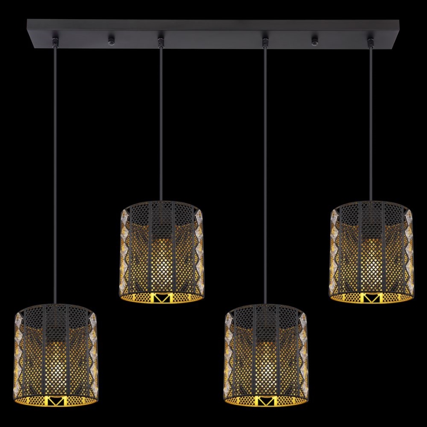 Globo - Taklampa 4xE27/60W/230V guld/svart