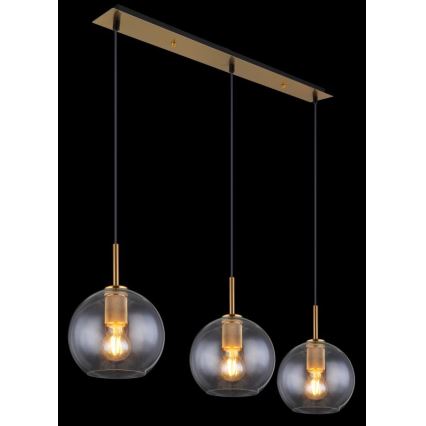 Globo - Ljuskrona med textilsladd 3xE27/60W/230V