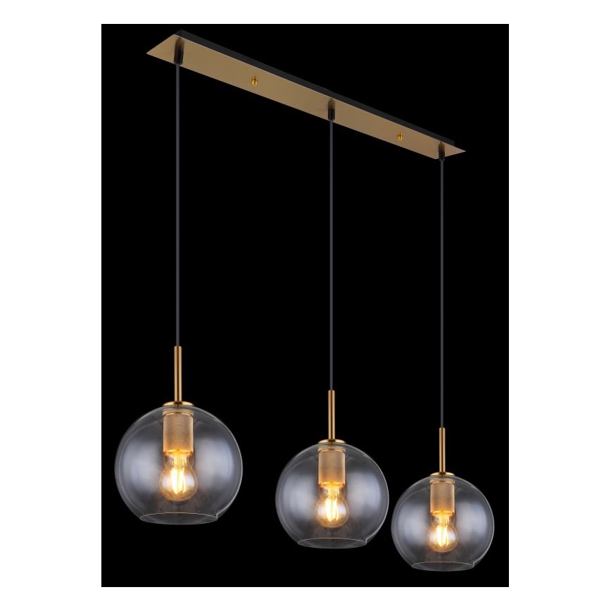 Globo - Ljuskrona med textilsladd 3xE27/60W/230V