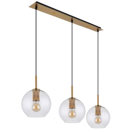 Globo - Ljuskrona med textilsladd 3xE27/60W/230V