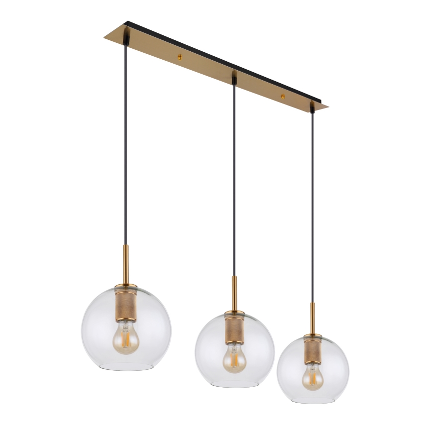 Globo - Ljuskrona med textilsladd 3xE27/60W/230V