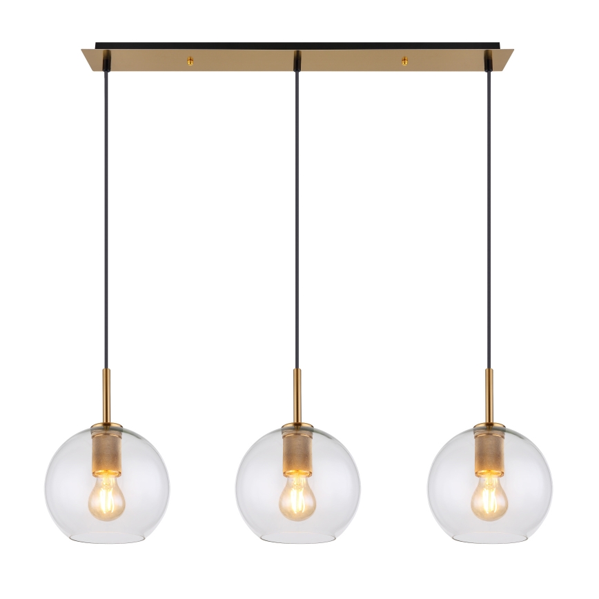 Globo - Ljuskrona med textilsladd 3xE27/60W/230V