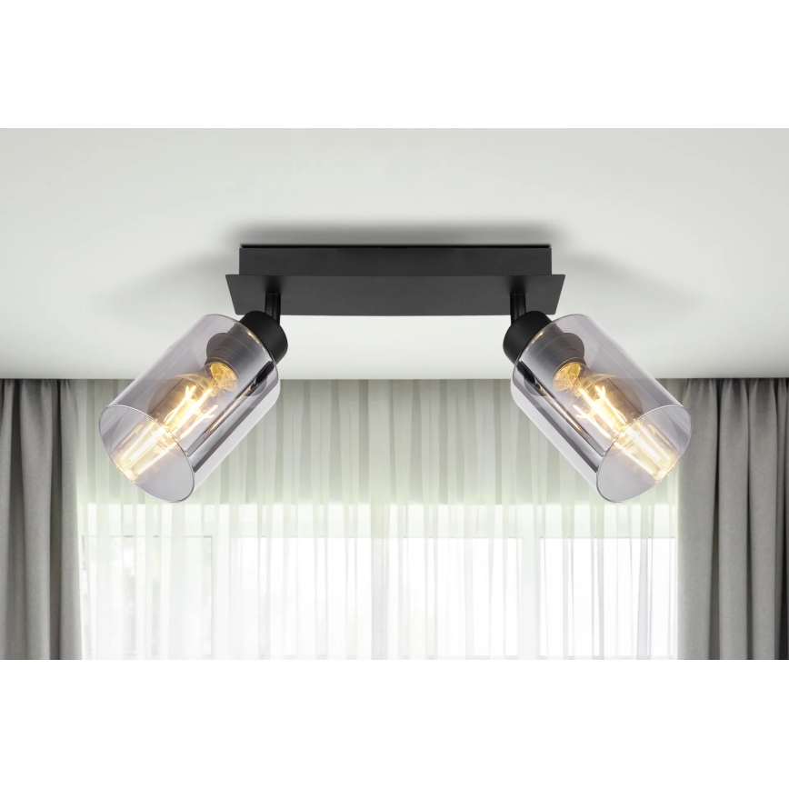 Globo - Spotlight 2xE27/15W/230V svart