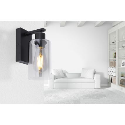 Globo - Vägglampa 1xE27/60W/230V svart
