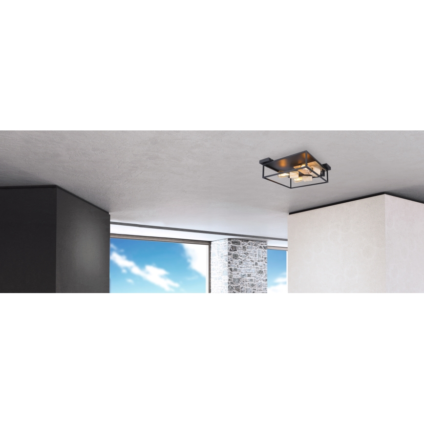 Globo 15477D1 - Takbelysning HAGAR 3xE27/60W/230V