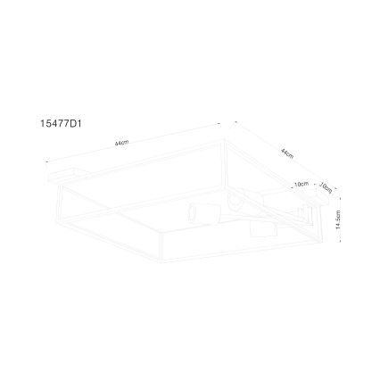 Globo 15477D1 - Takbelysning HAGAR 3xE27/60W/230V