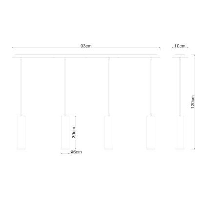Globo - Lusr na lanku 4xE27/60W/230V svart trä