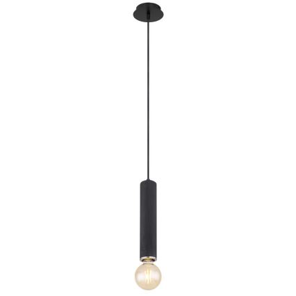 Globo - Ljuskrona med upphängningsrem 1xE27/60W/230V svart trä