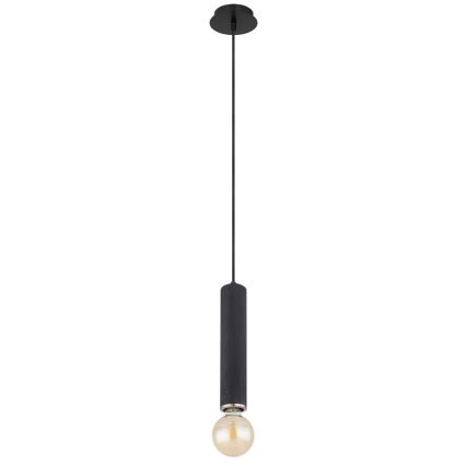 Globo - Ljuskrona med upphängningsrem 1xE27/60W/230V svart trä