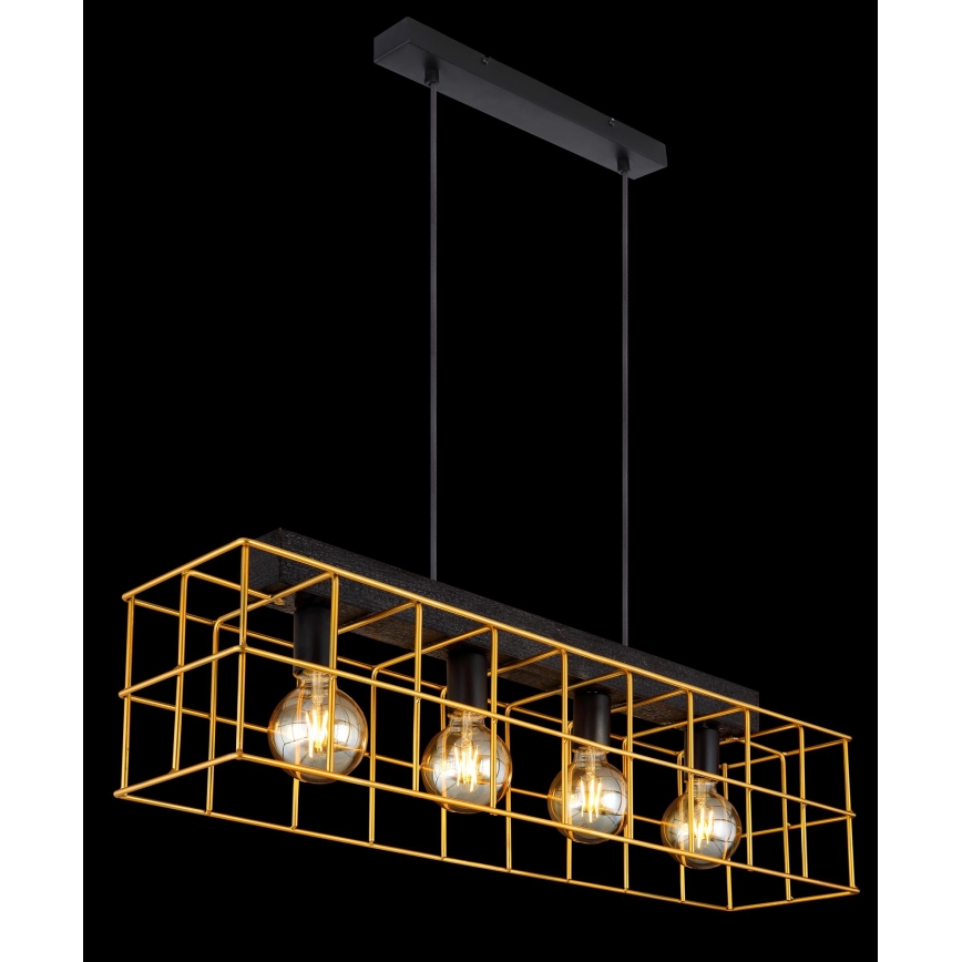 Globo - Ljuskrona med textilsladd 4xE27/60W/230V