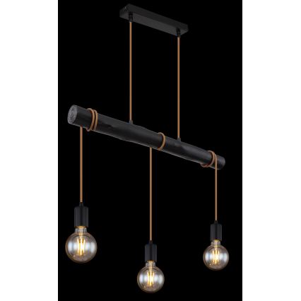 Globo - Ljuskrona med textilsladd 3xE27/60W/230V