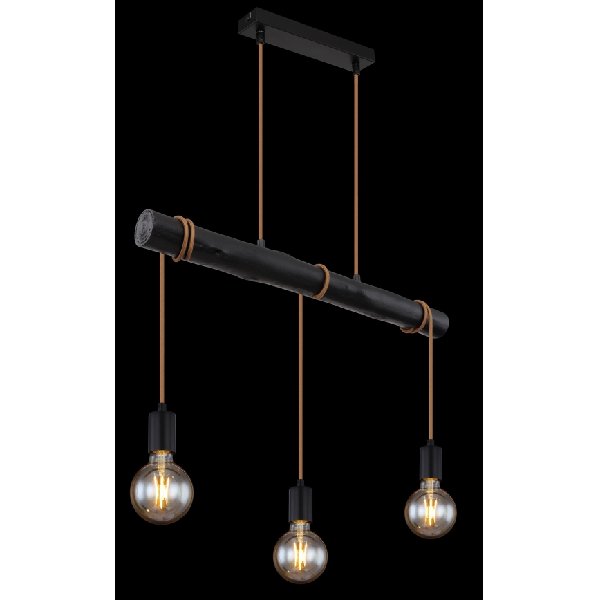 Globo - Ljuskrona med textilsladd 3xE27/60W/230V