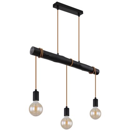 Globo - Ljuskrona med textilsladd 3xE27/60W/230V