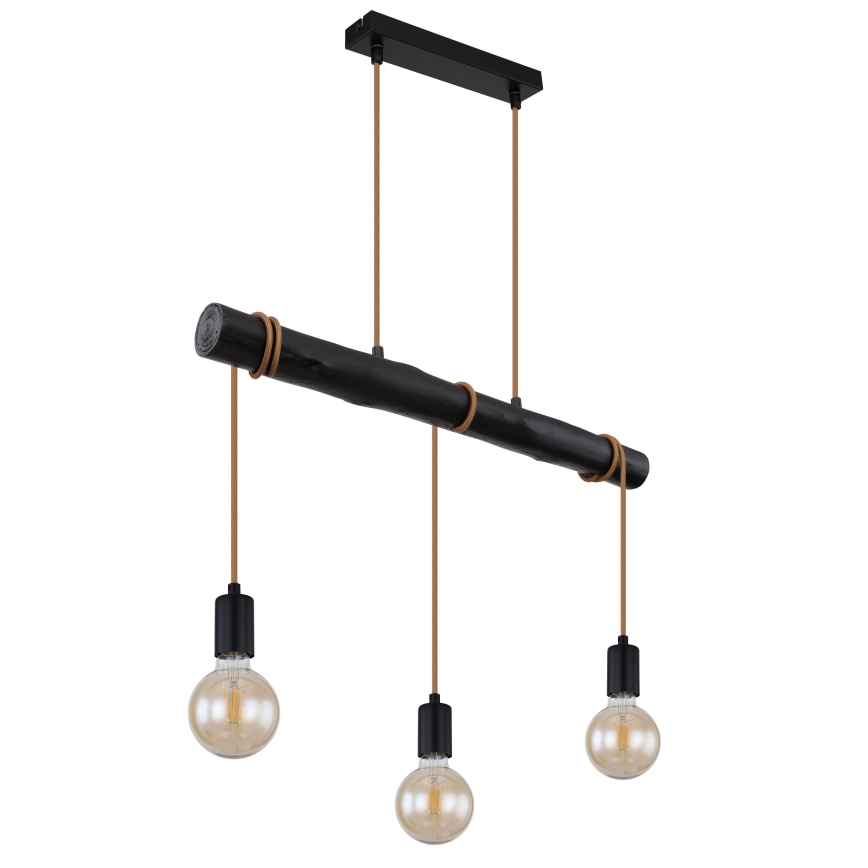 Globo - Ljuskrona med textilsladd 3xE27/60W/230V