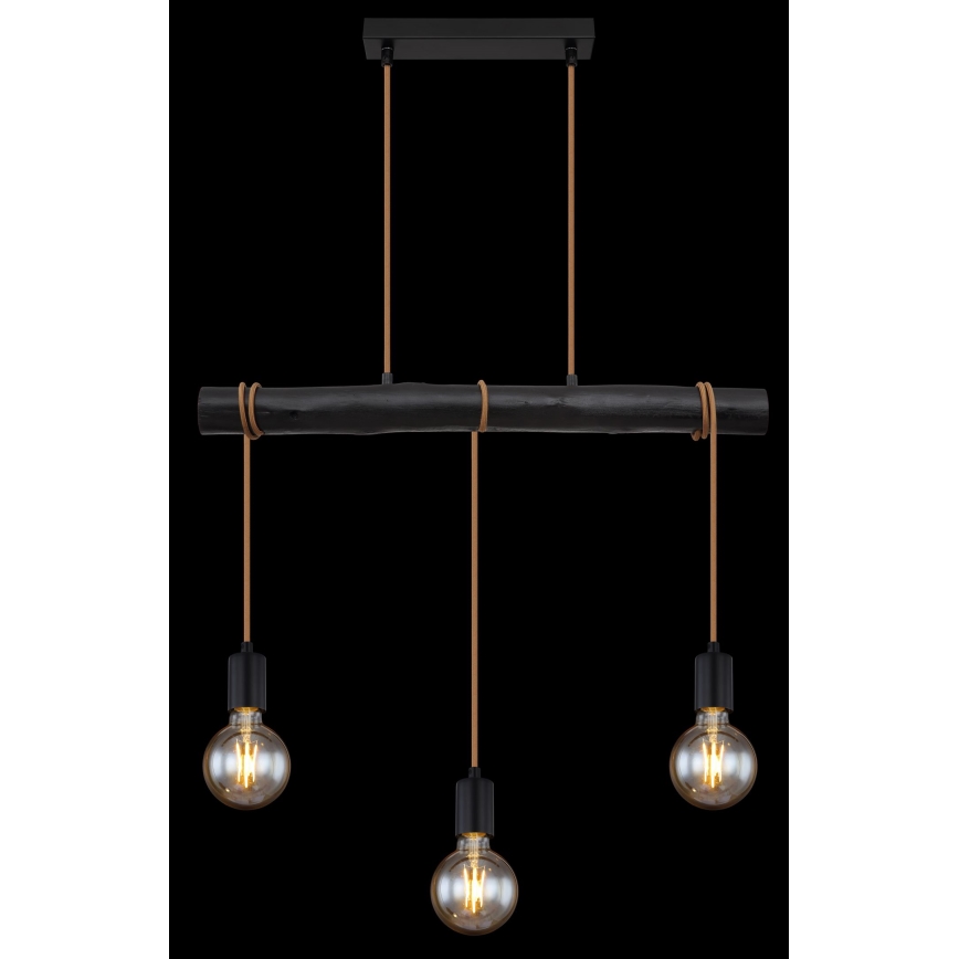 Globo - Ljuskrona med textilsladd 3xE27/60W/230V
