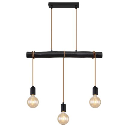 Globo - Ljuskrona med textilsladd 3xE27/60W/230V