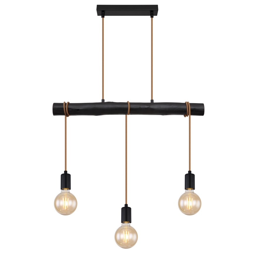 Globo - Ljuskrona med textilsladd 3xE27/60W/230V