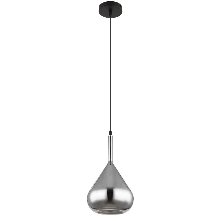 Globo - Ljuskrona med textilsladd 1xE27/60W/230V diameter 20 cm svart