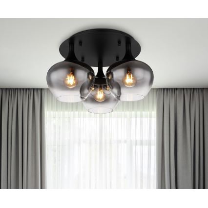 Globo - Ytmonterad ljuskrona 3xE27/40W/230V diameter 45 cm svart