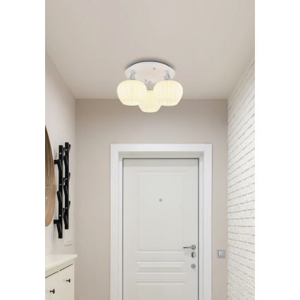 Globo - Ytmonterad ljuskrona 3xE27/40W/230V vit