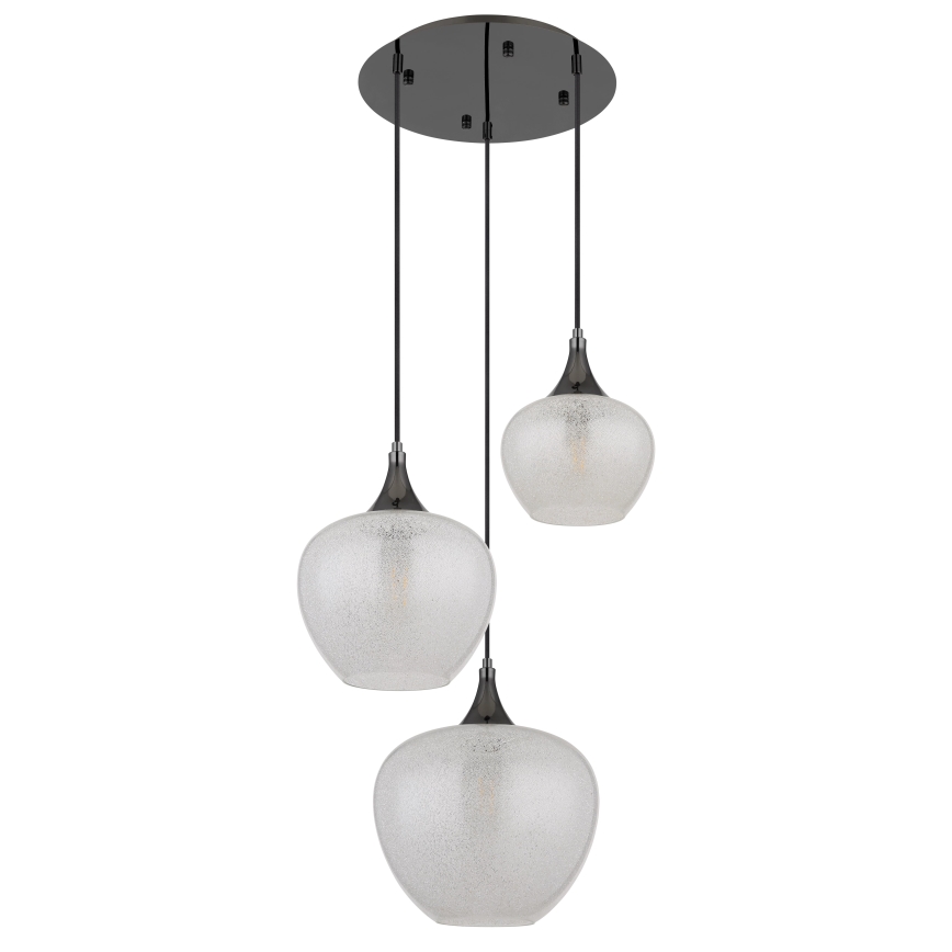 Globo - Ljuskrona med textilsladd 3xE27/40W/230V vit/antracit