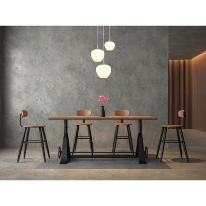 Globo - Ljuskrona med textilsladd 3xE27/40W/230V vit