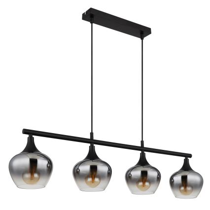 Globo - Ljuskrona med textilsladd 4xE27/40W/230V svart