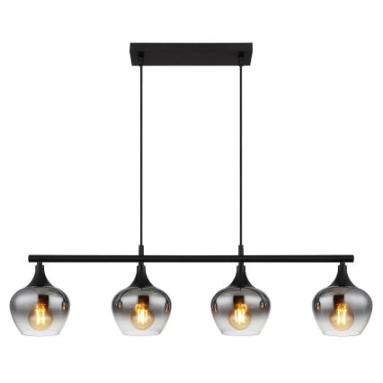 Globo - Ljuskrona med textilsladd 4xE27/40W/230V svart