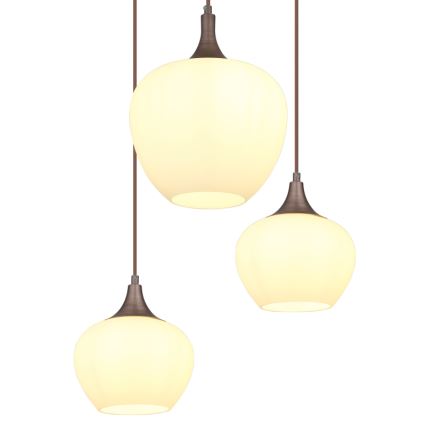 Globo - Ljuskrona med textilsladd 6xE27/40W/230V vit