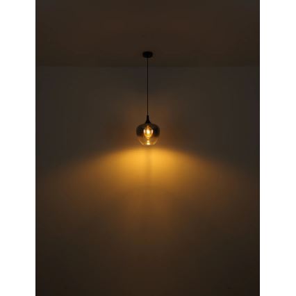 Globo - Ljuskrona med textilsladd 1xE27/40W/230V diameter 24 cm svart