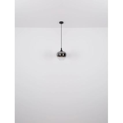 Globo - Ljuskrona med textilsladd 1xE27/40W/230V diameter 24 cm svart