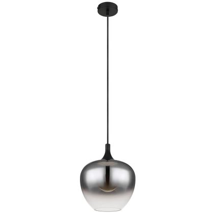 Globo - Ljuskrona med textilsladd 1xE27/40W/230V diameter 24 cm svart