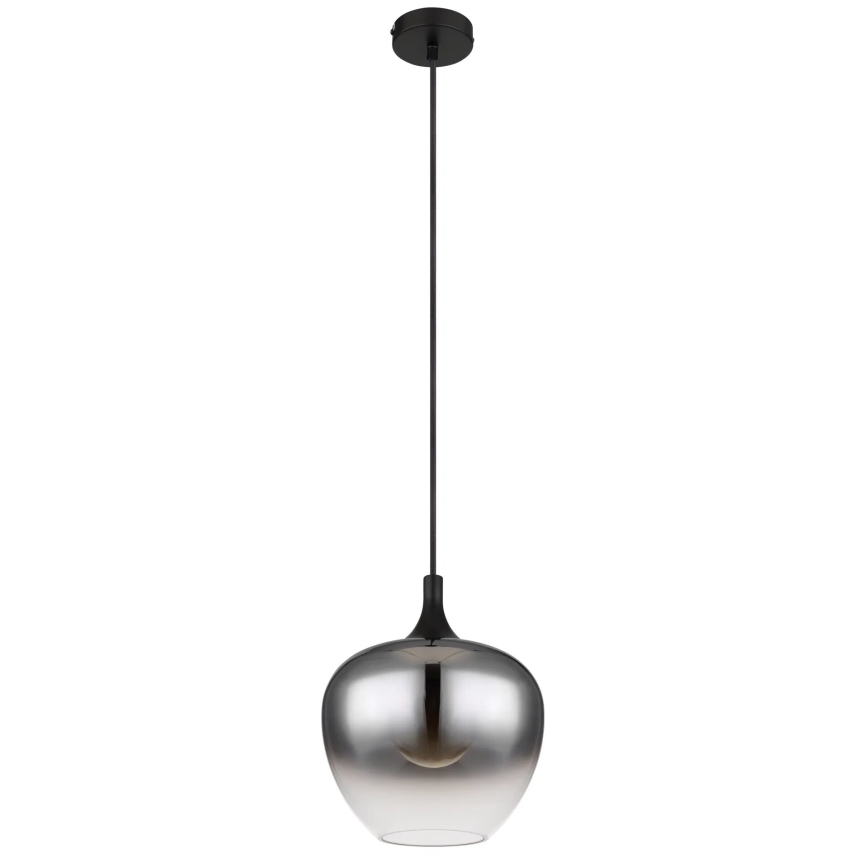Globo - Ljuskrona med textilsladd 1xE27/40W/230V diameter 24 cm svart