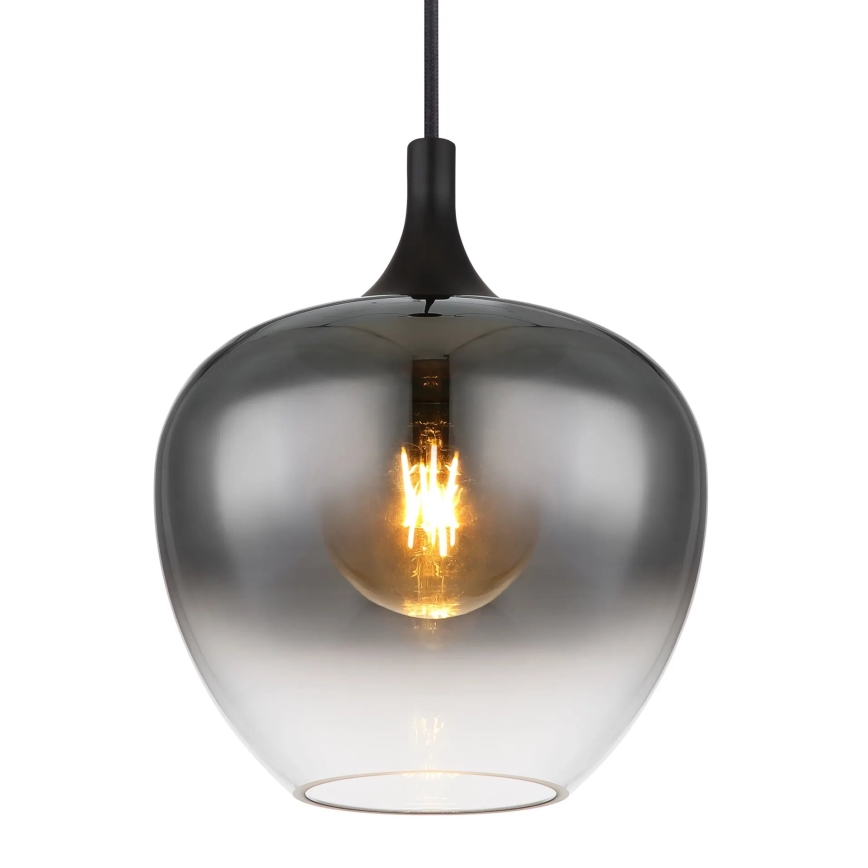 Globo - Ljuskrona med textilsladd 1xE27/40W/230V diameter 24 cm svart