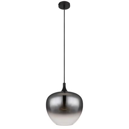 Globo - Ljuskrona med textilsladd 1xE27/60W/230V diameter 29 cm svart