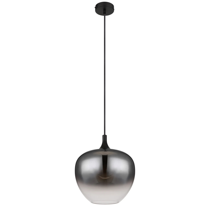 Globo - Ljuskrona med textilsladd 1xE27/60W/230V diameter 29 cm svart