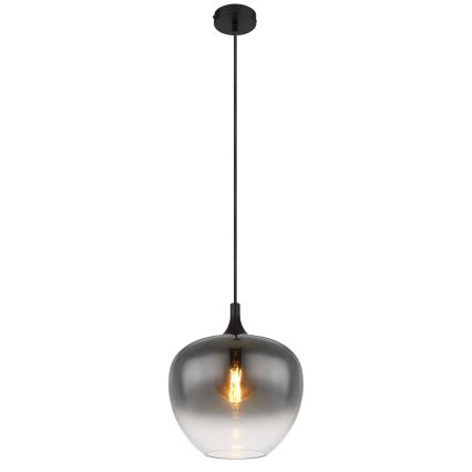 Globo - Ljuskrona med textilsladd 1xE27/60W/230V diameter 29 cm svart