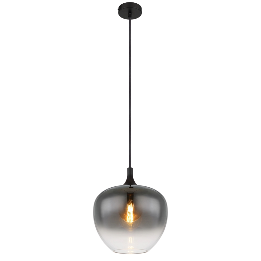 Globo - Ljuskrona med textilsladd 1xE27/60W/230V diameter 29 cm svart