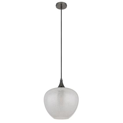 Globo - Ljuskrona med textilsladd 1xE27/40W/230V diameter 29 cm vit/antracit