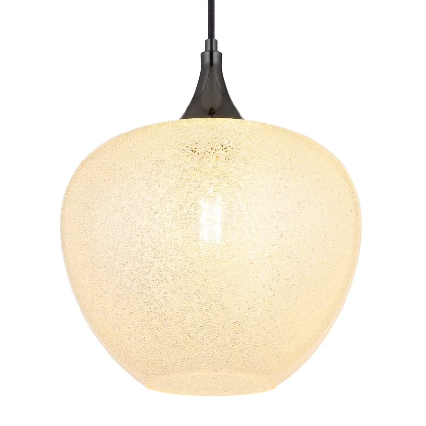 Globo - Ljuskrona med textilsladd 1xE27/40W/230V diameter 29 cm vit/antracit