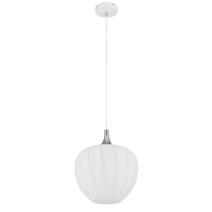 Globo - Ljuskrona med textilsladd 1xE27/60W/230V diameter 29 cm vit