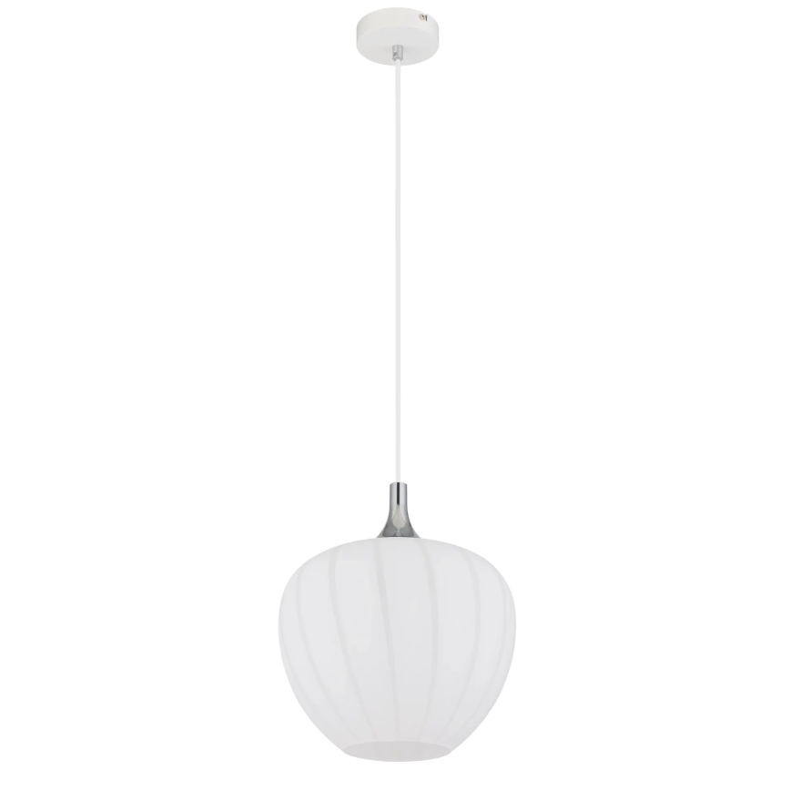 Globo - Ljuskrona med textilsladd 1xE27/60W/230V diameter 29 cm vit