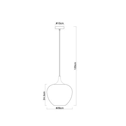 Globo - Ljuskrona med textilsladd 1xE27/60W/230V diameter 29 cm vit